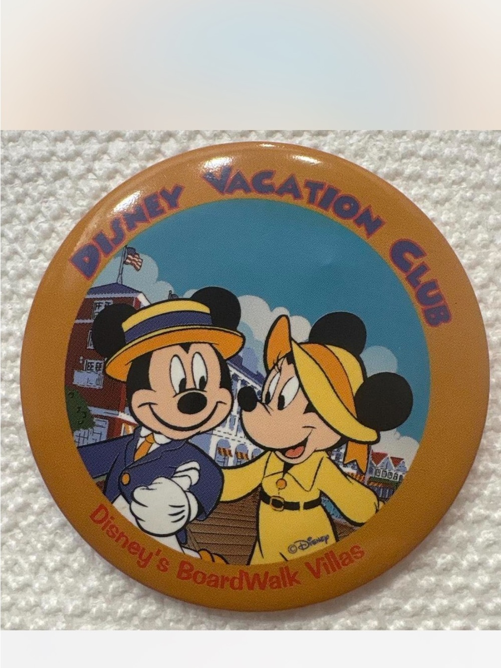 Disney Mickey & Minnie Button — Orange, Yellow, Blue